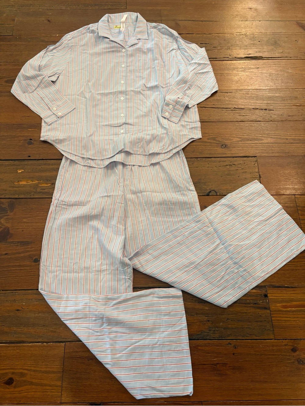 Auden Light Blue Pajama Set with Red Stripes